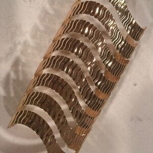 Gold Wave Pattern Cuff Bracelet